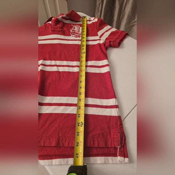 Ditch Plan red and white striped short sleeve size M - Picture 7 of 8